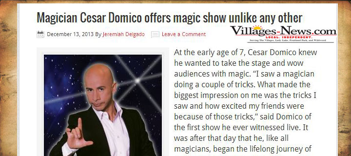 News - Cesar Domico - Magician & Hypnotists - Magic & Hypnosis shows